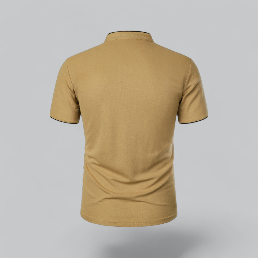 Polo heren | Kraagloze polo met korte mouw