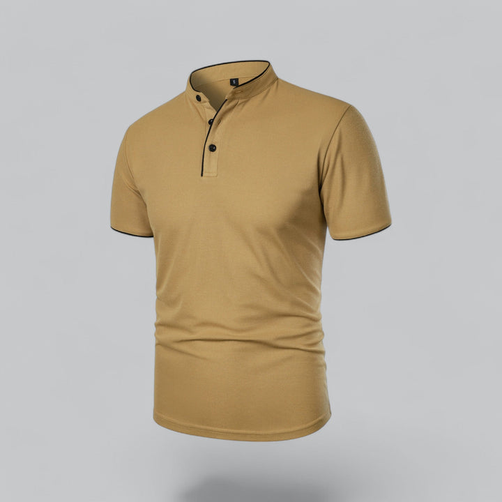 Polo heren | Kraagloze polo met korte mouw