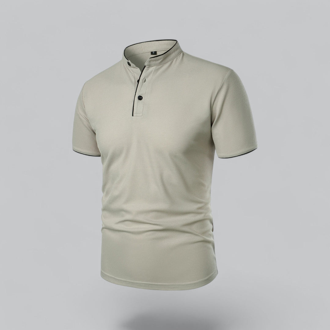 Polo heren | Kraagloze polo met korte mouw