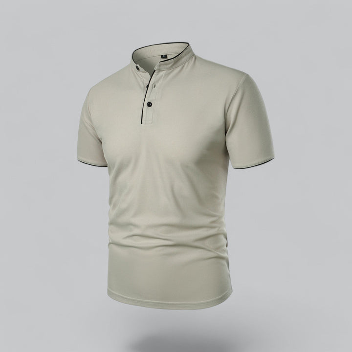 Polo heren | Kraagloze polo met korte mouw