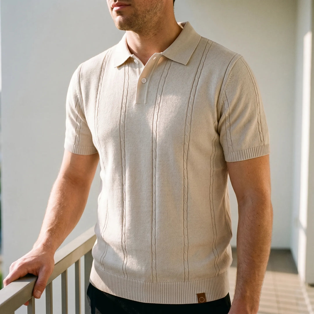 Polo heren | Luxe gebreide polo met kraag