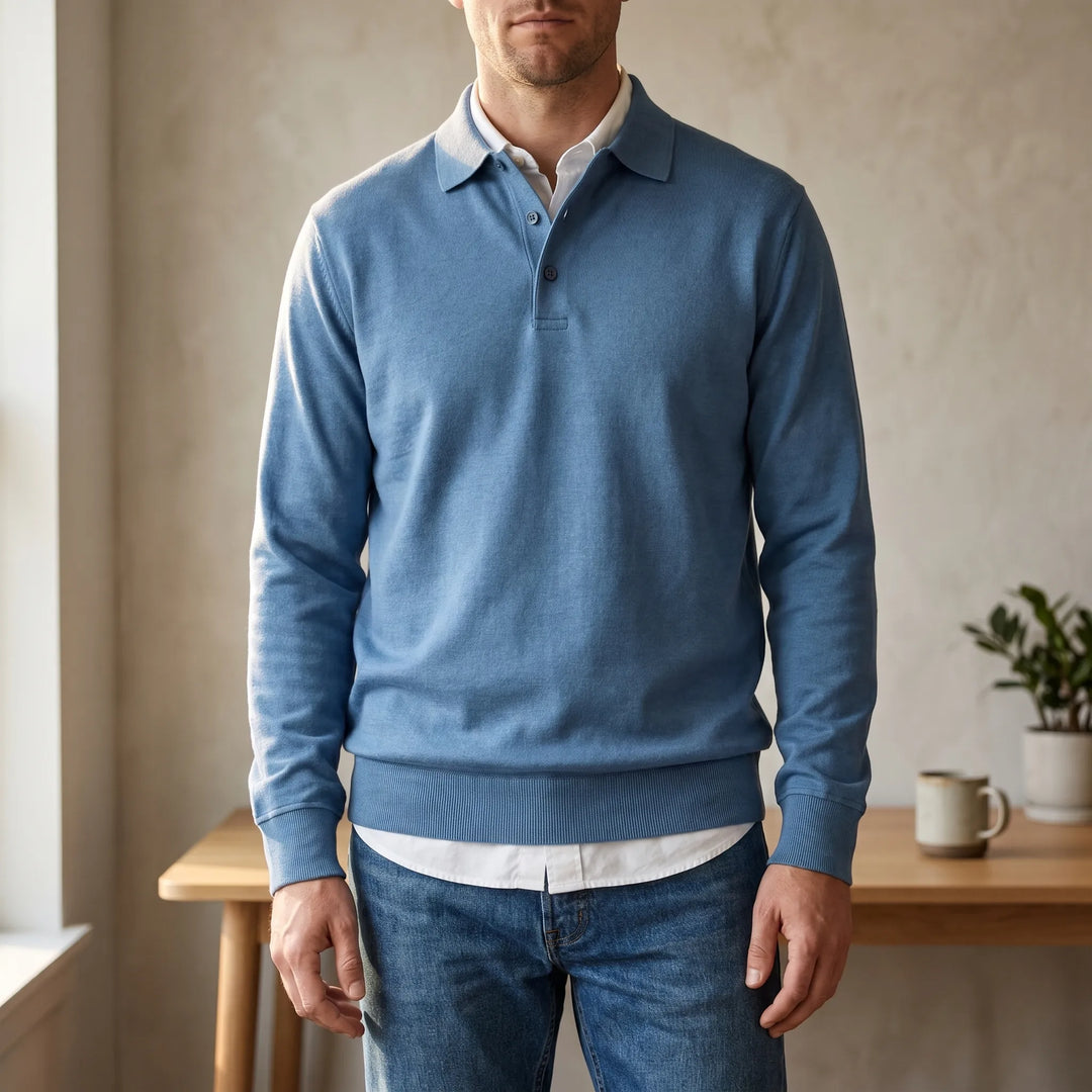 Polo trui heren | Longsleeve met polokraag