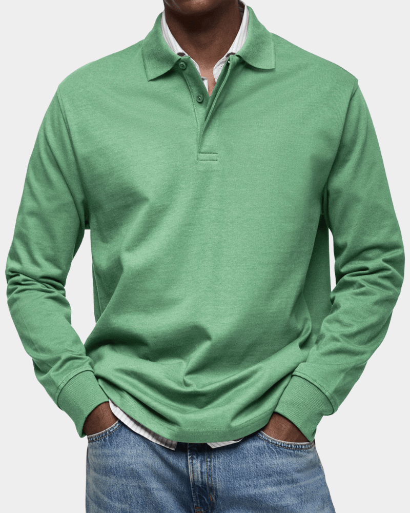 Polo trui heren | Longsleeve met polokraag