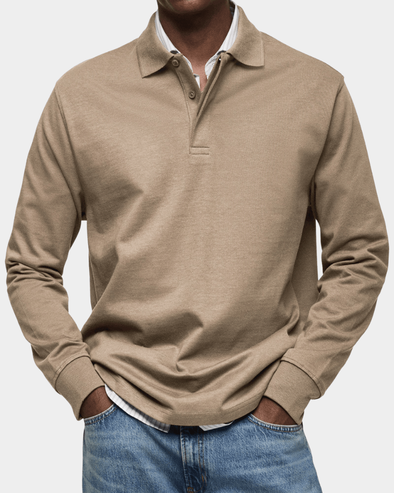 Polo trui heren | Longsleeve met polokraag