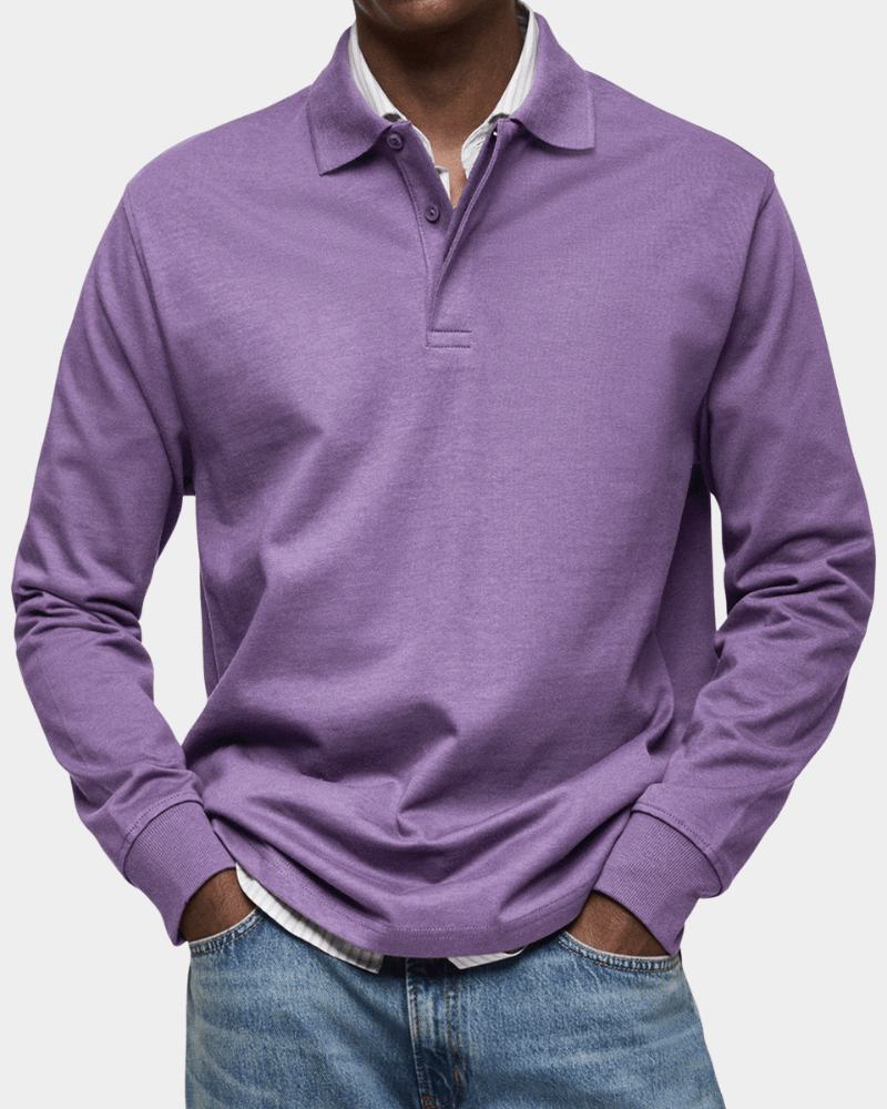 Polo trui heren | Longsleeve met polokraag