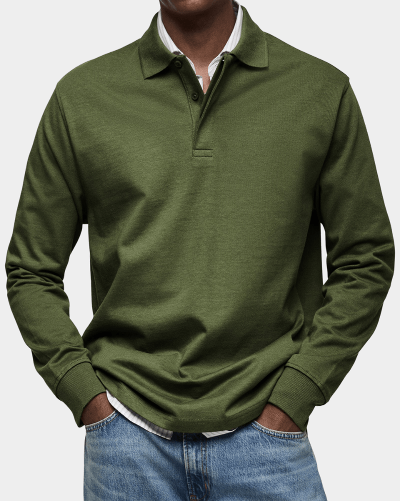 Polo trui heren | Longsleeve met polokraag