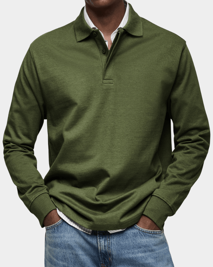 Polo trui heren | Longsleeve met polokraag