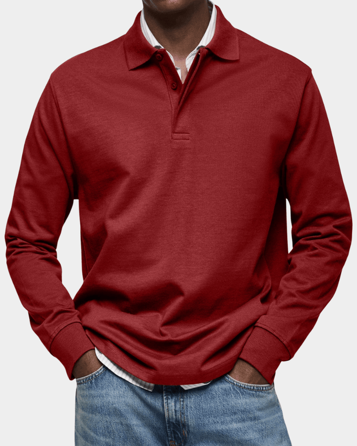 Polo trui heren | Longsleeve met polokraag