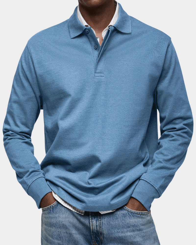 Polo trui heren | Longsleeve met polokraag
