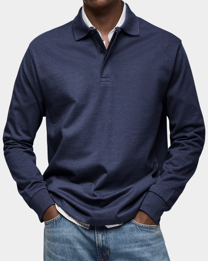 Polo trui heren | Longsleeve met polokraag