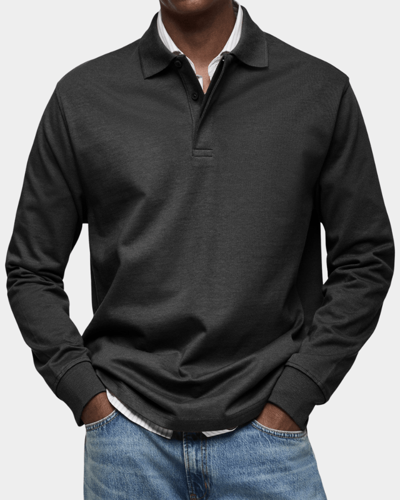 Polo trui heren | Longsleeve met polokraag