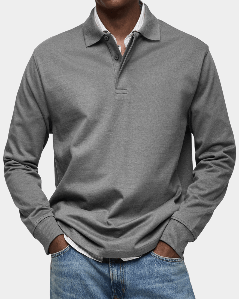 Polo trui heren | Longsleeve met polokraag