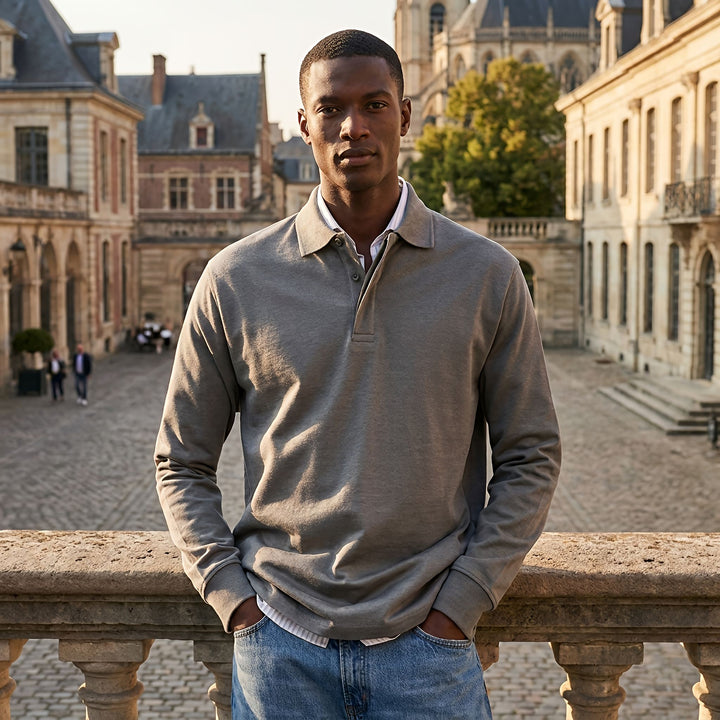 Polo trui heren | Longsleeve met polokraag