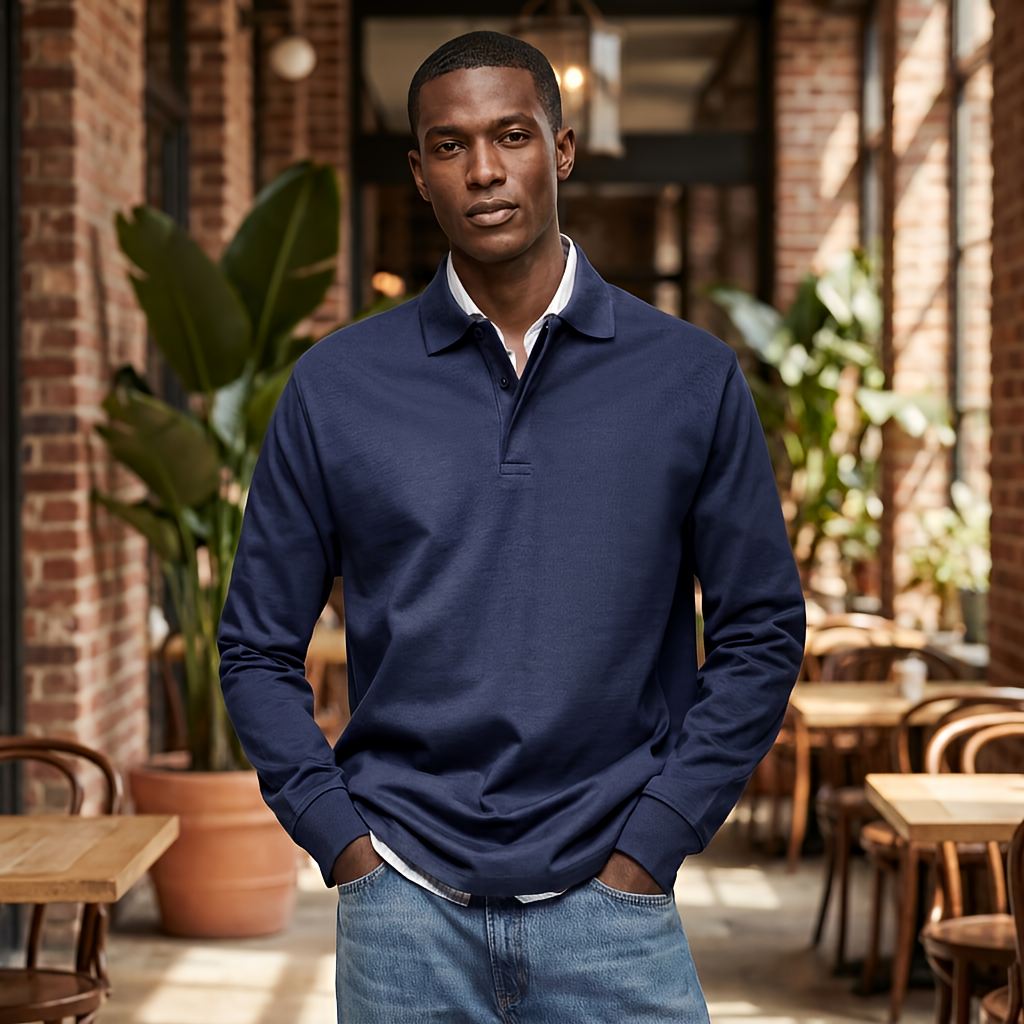 Polo trui heren | Longsleeve met polokraag