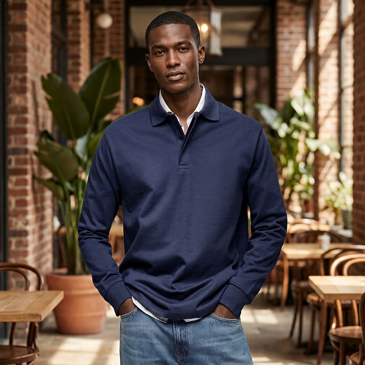 Polo trui heren | Longsleeve met polokraag