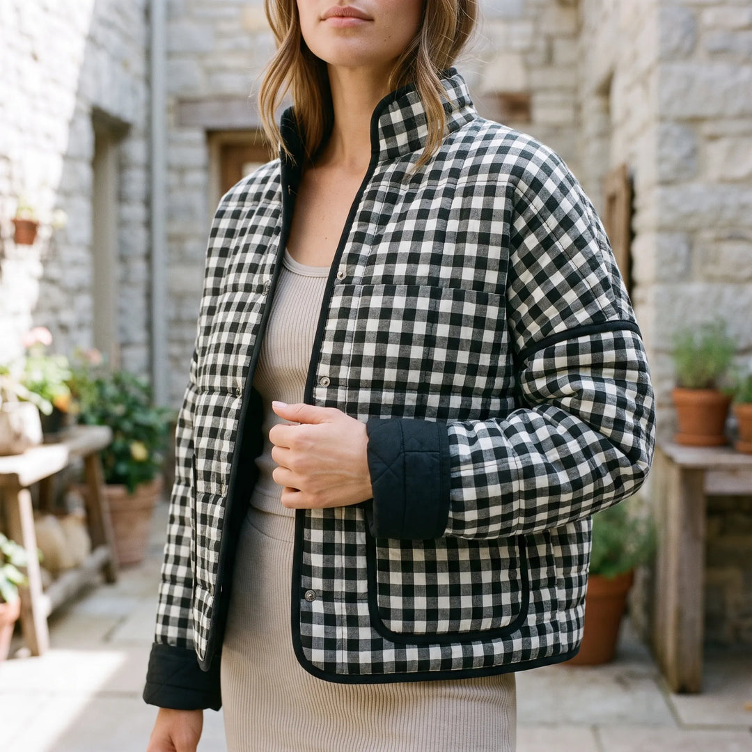 Puffer jas dames | Gebloemd model met quiltstructuur