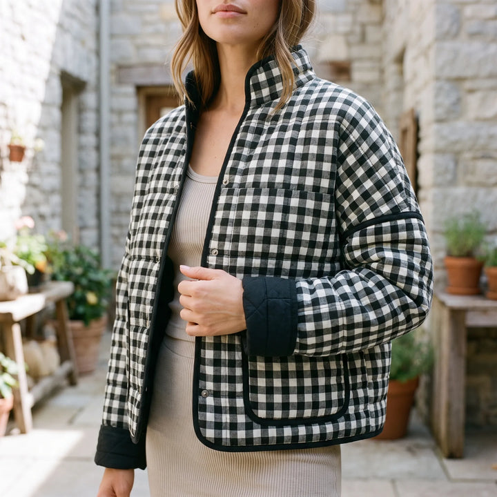 Puffer jas dames | Gebloemd model met quiltstructuur