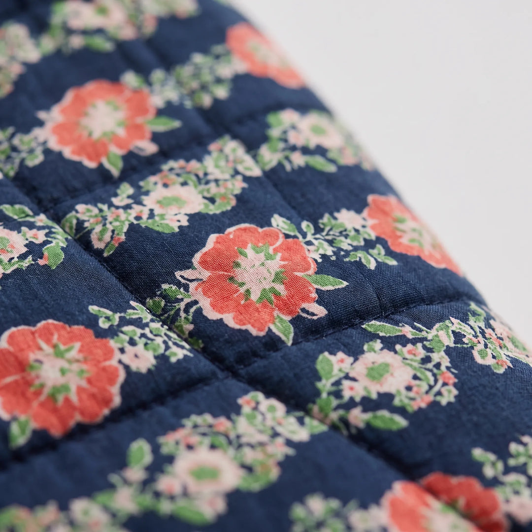 Puffer jas dames | Gebloemd model met quiltstructuur