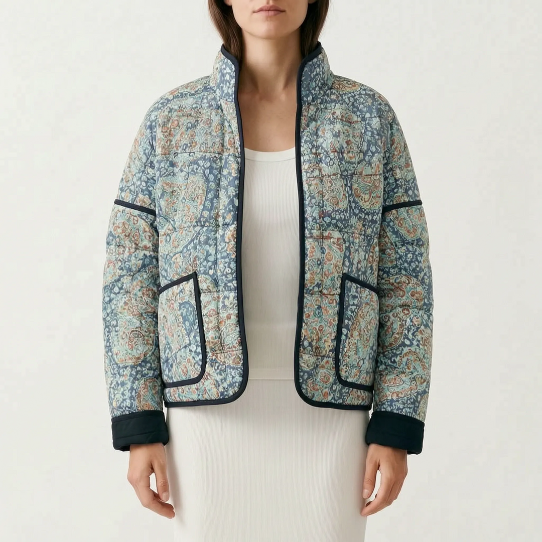 Puffer jas dames | Gebloemd model met quiltstructuur