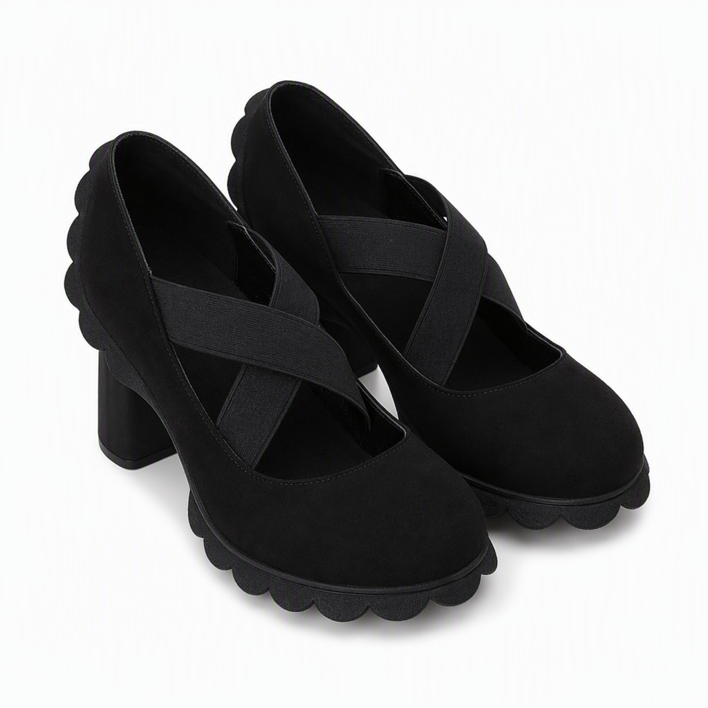 Pumps dames | Blokhak met gekruiste bandjes