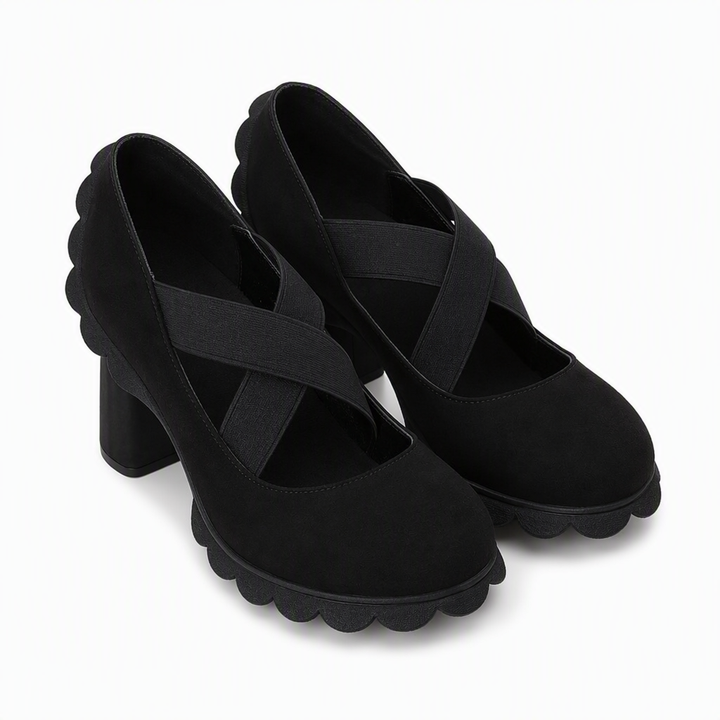Pumps dames | Blokhak met gekruiste bandjes