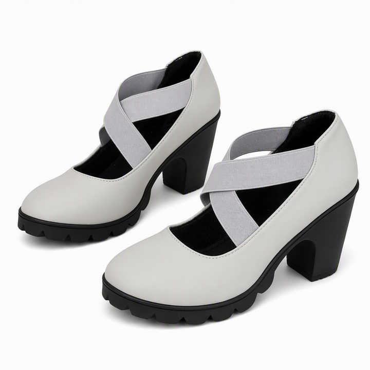 Pumps dames | Blokhak met gekruiste bandjes