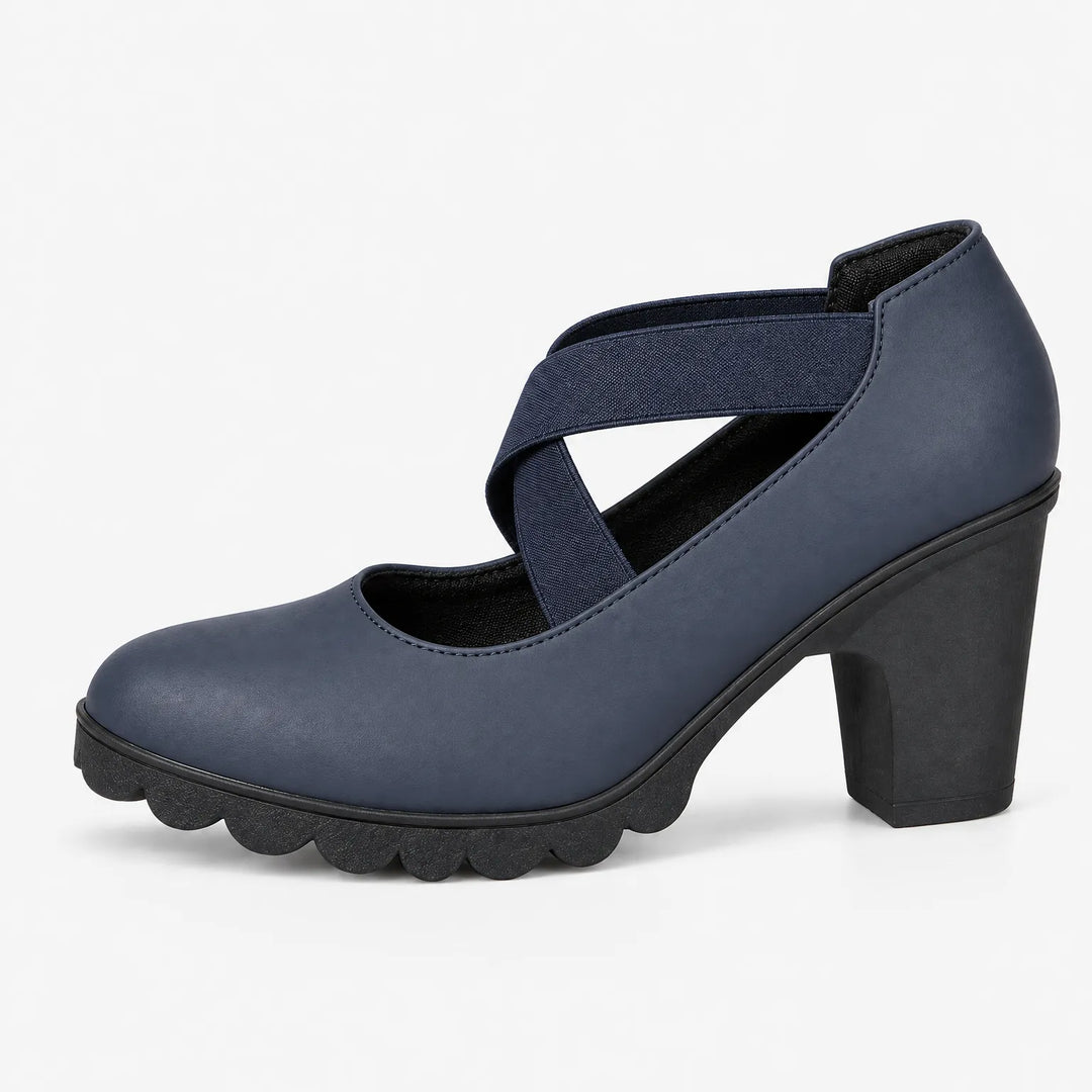 Pumps dames | Blokhak met gekruiste bandjes