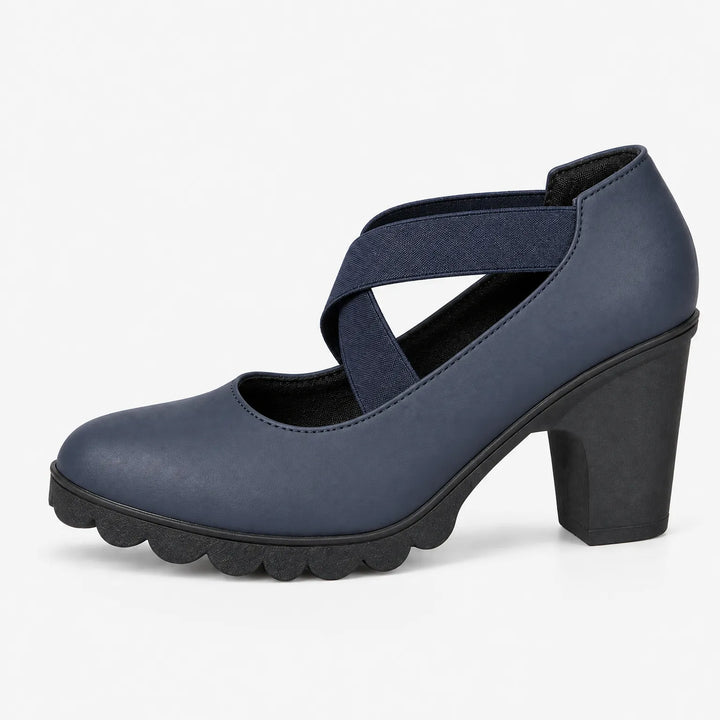 Pumps dames | Blokhak met gekruiste bandjes