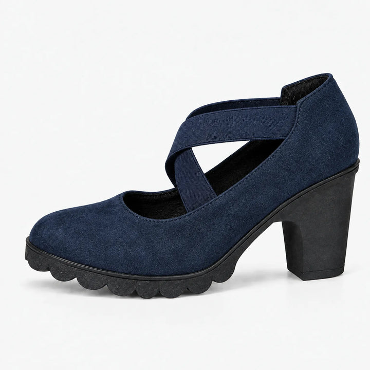 Pumps dames | Blokhak met gekruiste bandjes