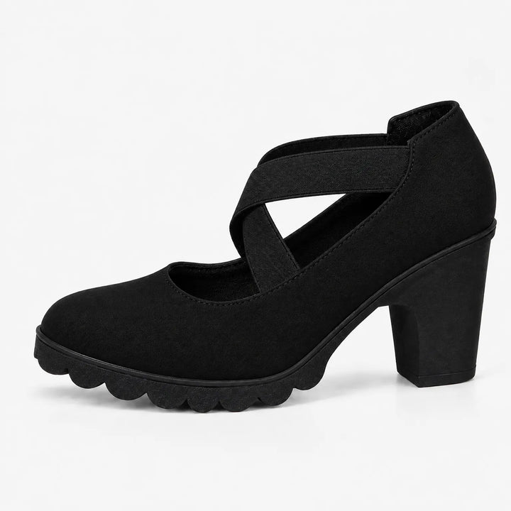 Pumps dames | Blokhak met gekruiste bandjes