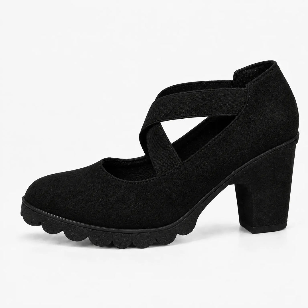 Pumps dames | Blokhak met gekruiste bandjes