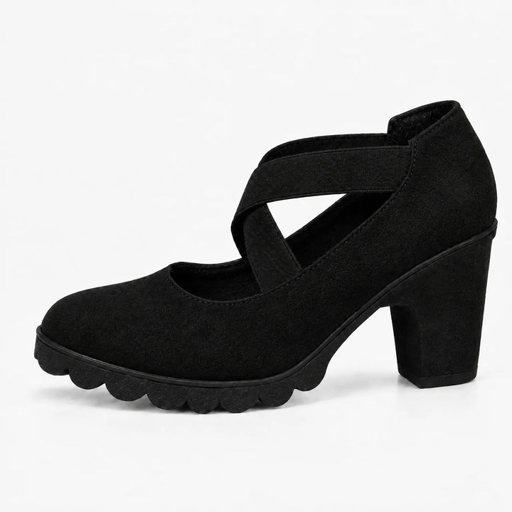 Pumps dames | Blokhak met gekruiste bandjes
