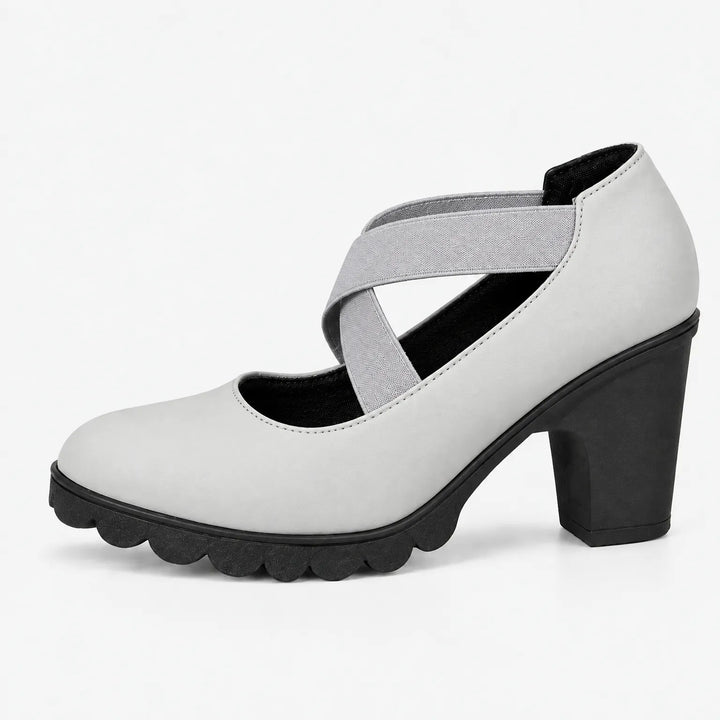 Pumps dames | Blokhak met gekruiste bandjes