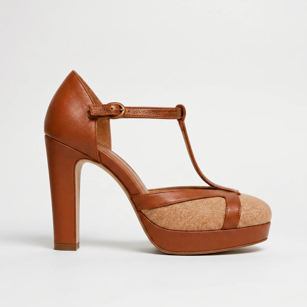 Pumps dames | Elegante hakken met t-bandje en plateauzool