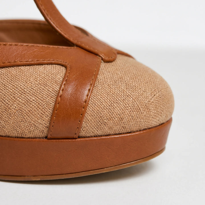 Pumps dames | Elegante hakken met t-bandje en plateauzool