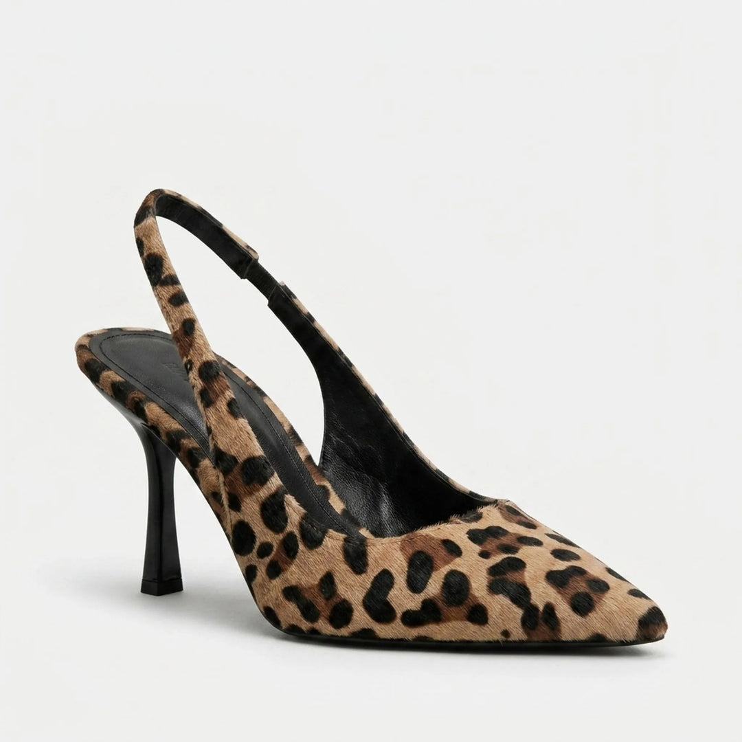 Pumps dames | Slingback hakken met luipaardprint