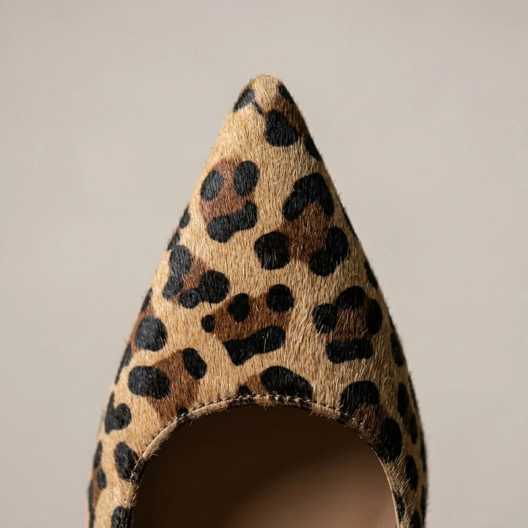 Pumps dames | Slingback hakken met luipaardprint