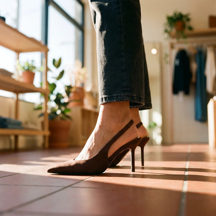 Pumps dames | Slingback pumps met spitse neus