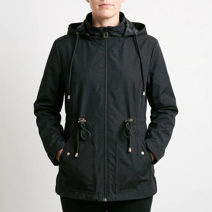 Regenjas dames | Regenjas met capuchon en taillekoord