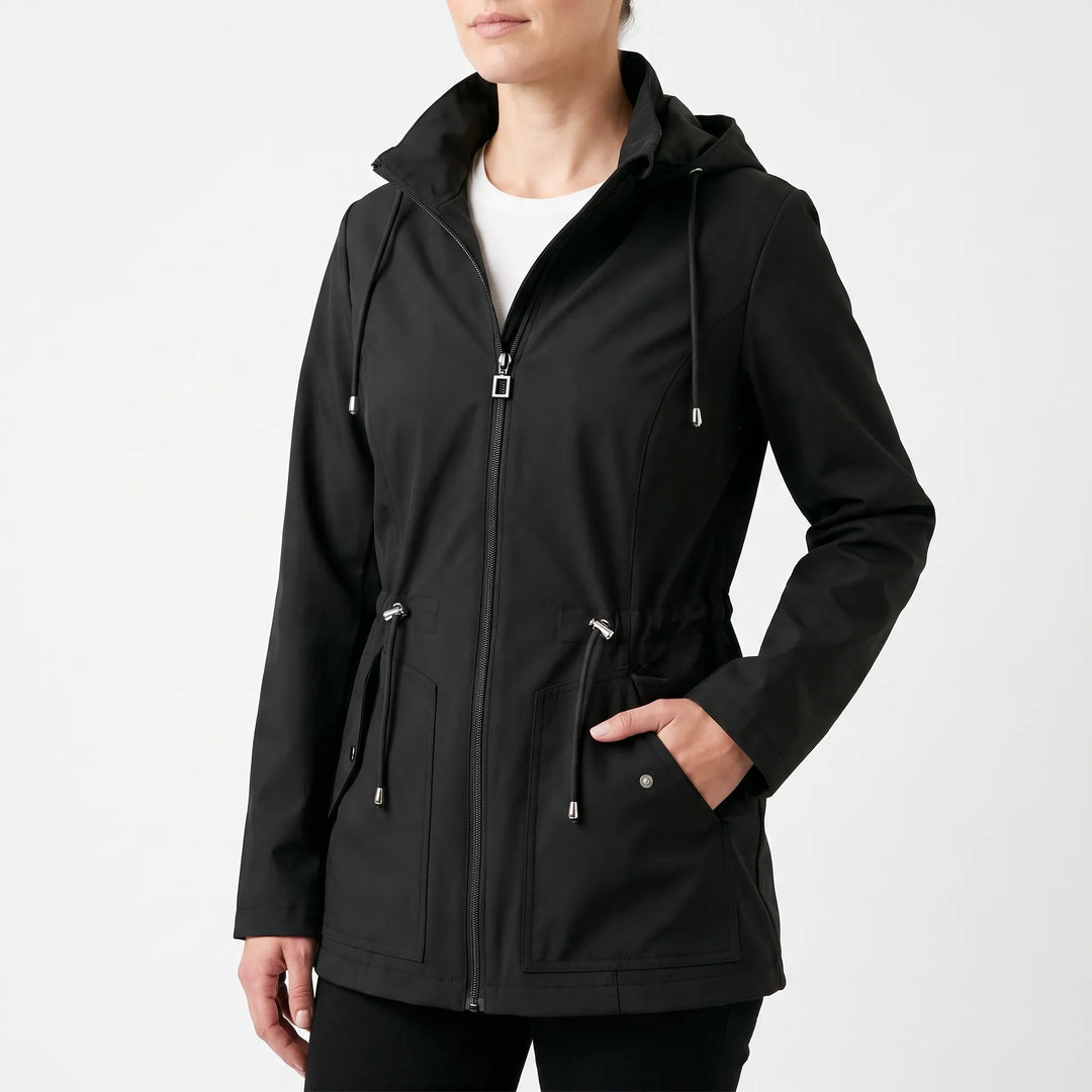 Regenjas dames | Regenjas met capuchon en taillekoord