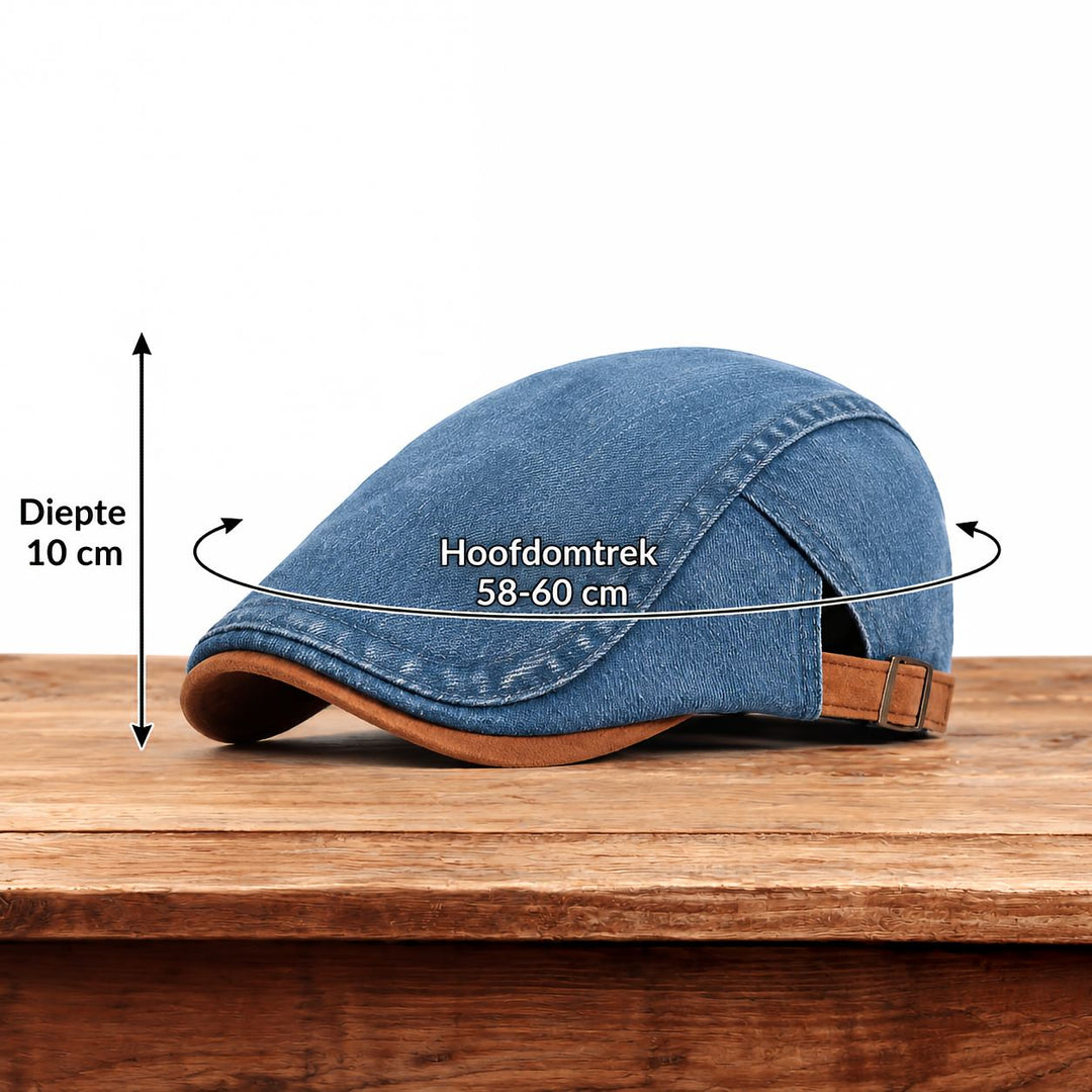 Flat cap heren | Retro denim pet