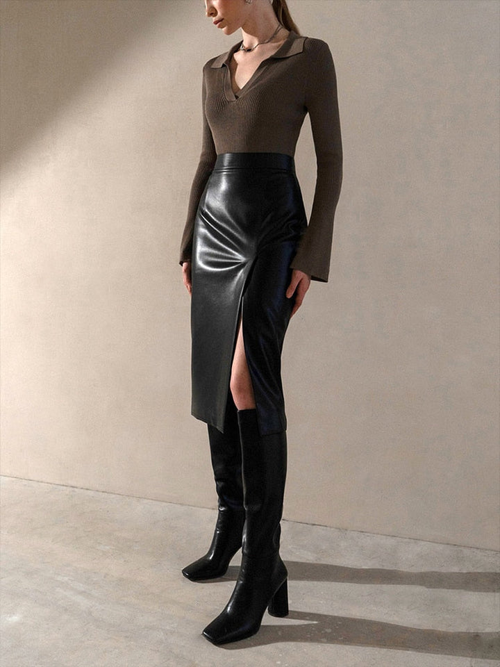 Rok dames | Bodycon rok met split en hoge taille