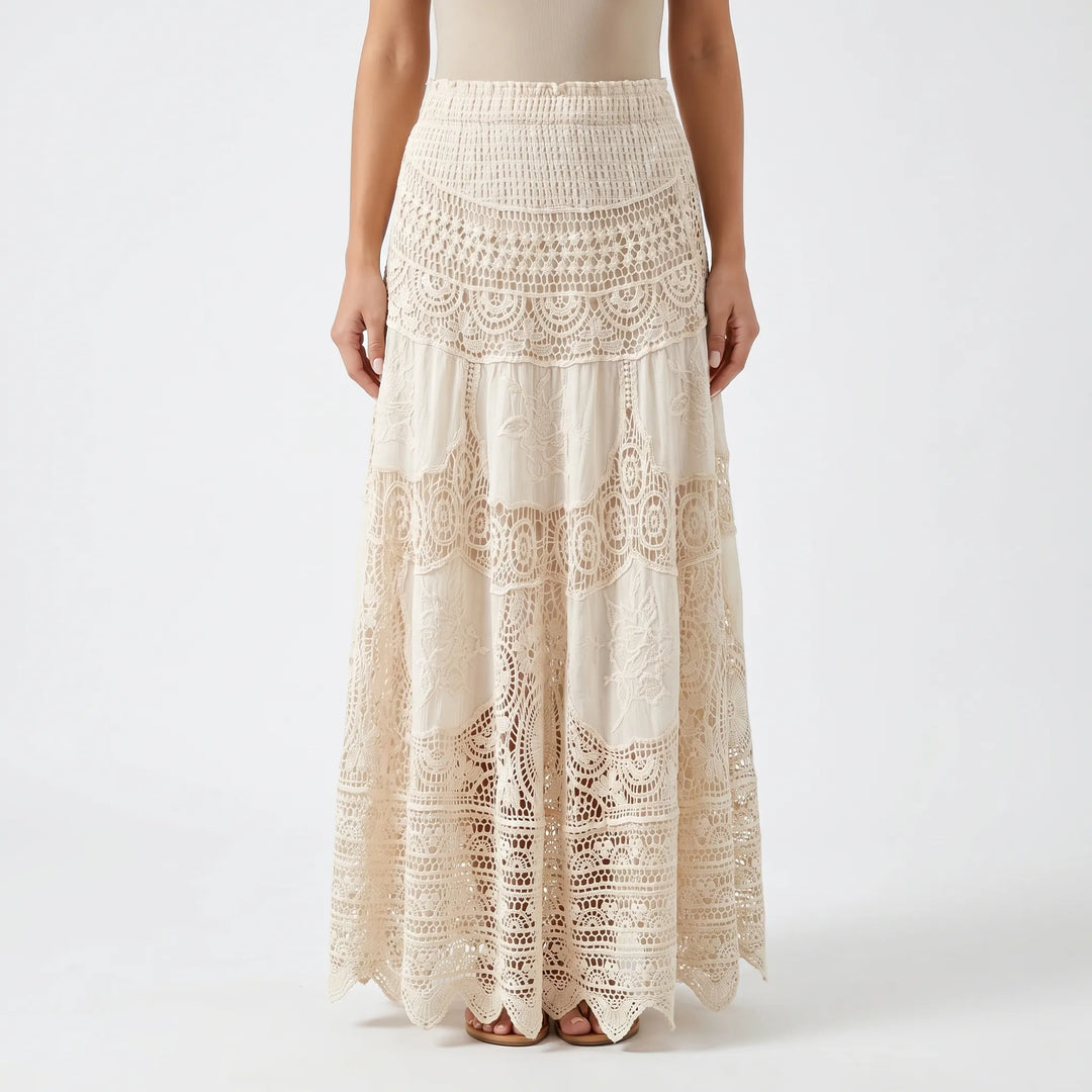 Rok dames | Kanten rok met hoge taille