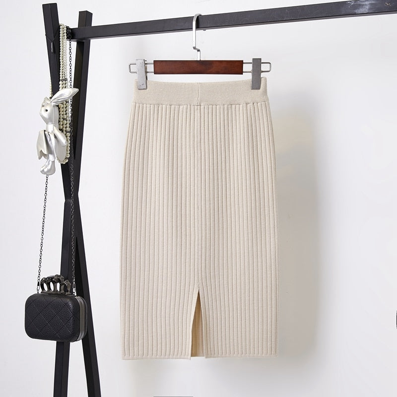 Rok dames | Kokerrok met hoge taille en elegante fit