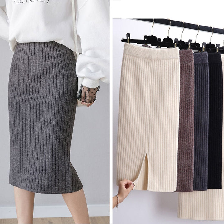 Rok dames | Kokerrok met hoge taille en elegante fit