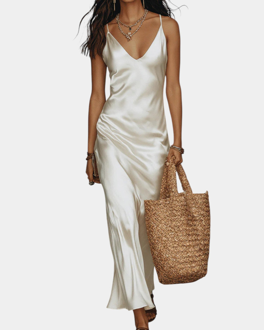 Rok dames | Satijnen look maxi rok met elegante pasvorm