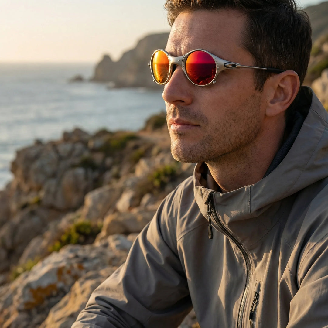 Runde solbriller med spejlglas