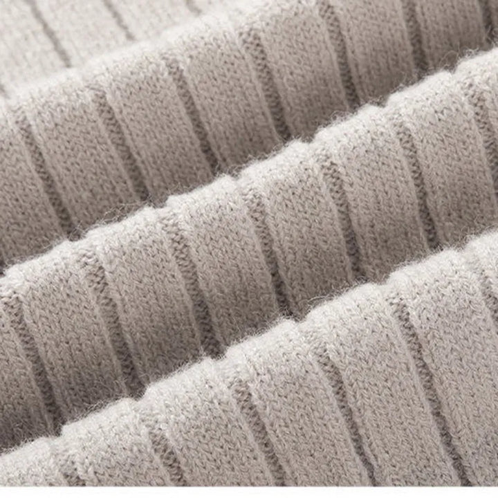 Elegante Gestreepte Katoenen Half Zip Sweater