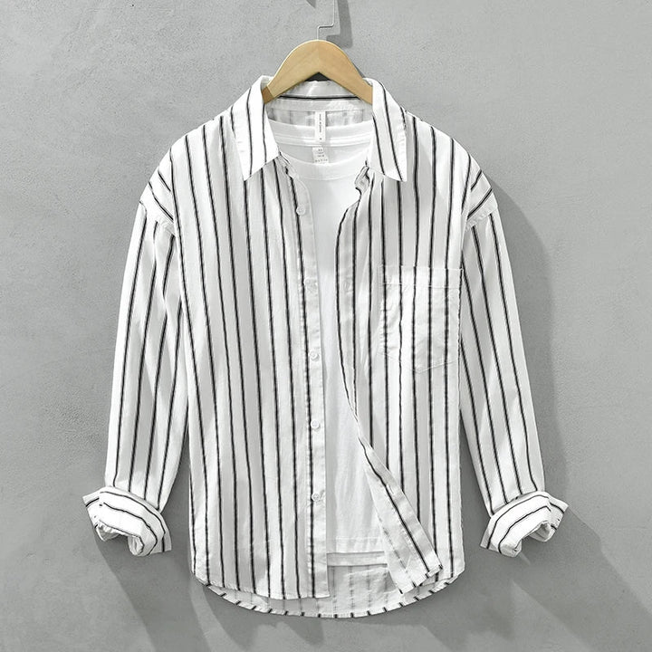 StripeSoft | Katoenen longsleeve met streeppatroon