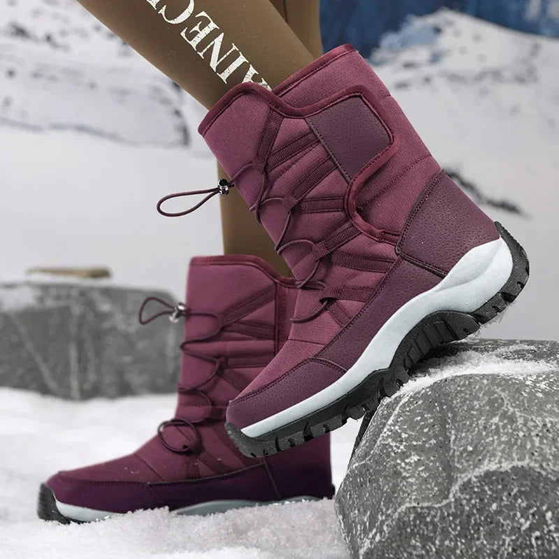 Heren snowboots | Zwarte waterdichte winterlaarzen met voering